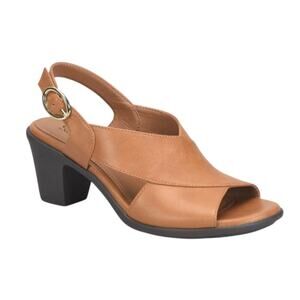 Euro by Sofft Womens Kylie Sandal US 6 M Brown Vegan Leather Slingback GUC